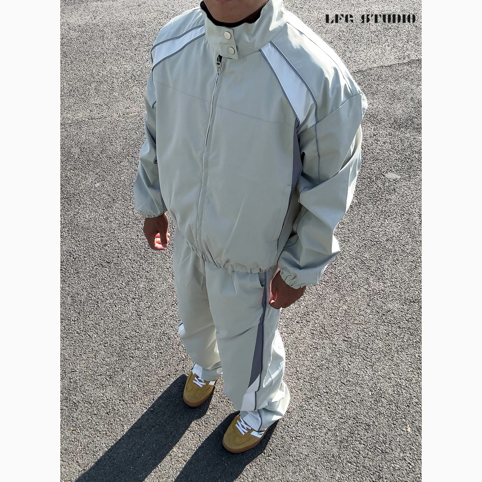 LFG 机能复古运动套装25秋季新品美式赛车服夹克阔腿休闲裤