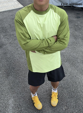 LFG COOLMAX凉感科技拼色长袖25秋季新品UPF50+防晒速干T恤