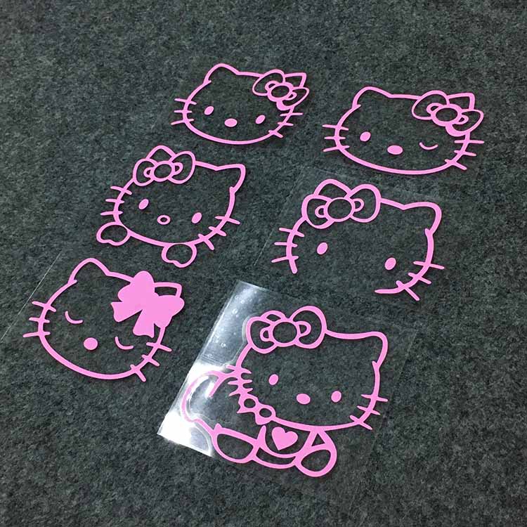 哈喽KT猫车贴防水汽车贴纸可爱猫女司机卡通电动驴摩托贴画装饰贴
