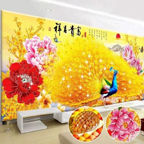diy钻石画2026新款客厅孔雀满钻