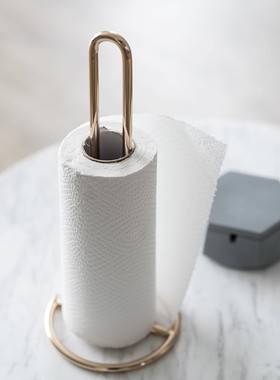 创意铁艺北欧厨房纸巾架餐桌厨房卷纸架免打孔立式纸巾收纳挂架