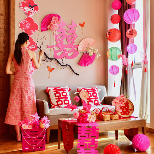 新房婚房布置套装男方婚房装饰婚礼女方客厅结婚用品大全结婚全套