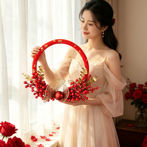 婚房婚庆喜字花环装饰