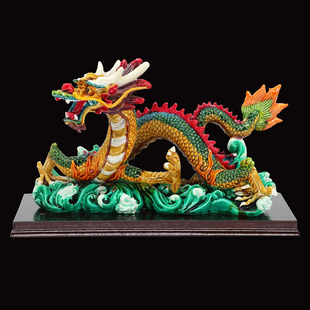 北京特色纪念品交趾陶手工彩绘龙摆件龙生肖创意出国礼品送老外