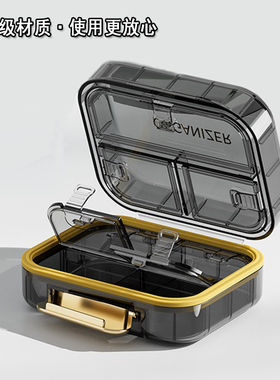 避光药盒便携防潮密封一周七天药品盒迷你随身一日三餐药物分装盒