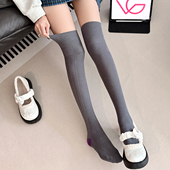 袜say 秋冬款 显瘦百搭无骨缝头过膝袜纯色小腿袜高筒袜棉中筒潮袜