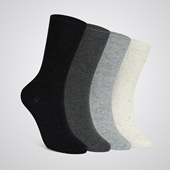 纯色女士中筒棉袜袜简约百搭时尚 袜say 秋冬款 点纱无骨缝头堆堆袜