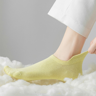 百搭纯色抗起球薄款 新款 透气女无骨缝头短筒袜浅口船袜 四季 袜say