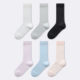 袜say 春夏无骨基础款 网眼透气中筒袜日系复古百搭薄透纯色堆堆袜