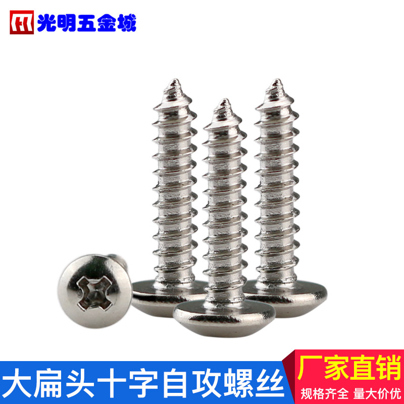 201不锈钢大扁头自攻螺丝TA蘑菇头伞头大圆头十字木牙螺钉M4M5