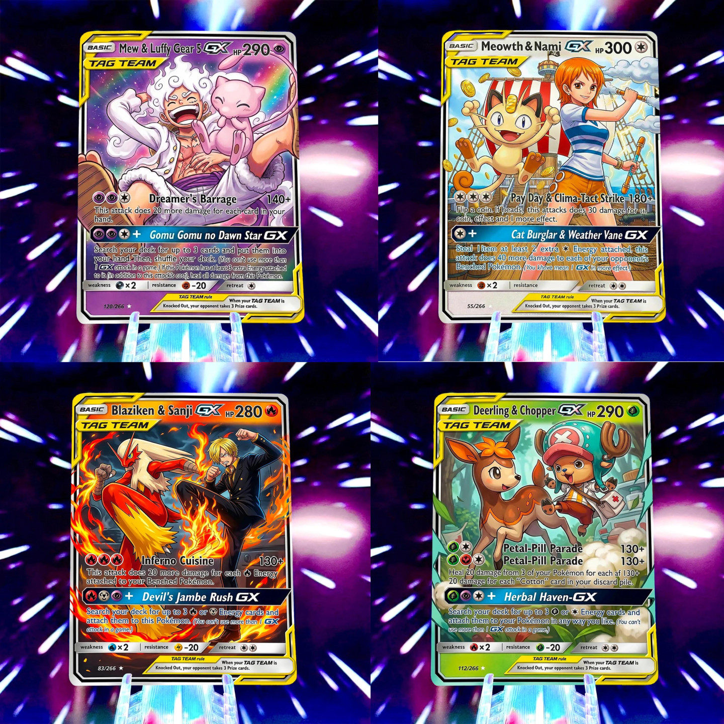 PTCG英文版海贼王游戏角色宝可梦联动卡美版合集1定制pokemon DIY
