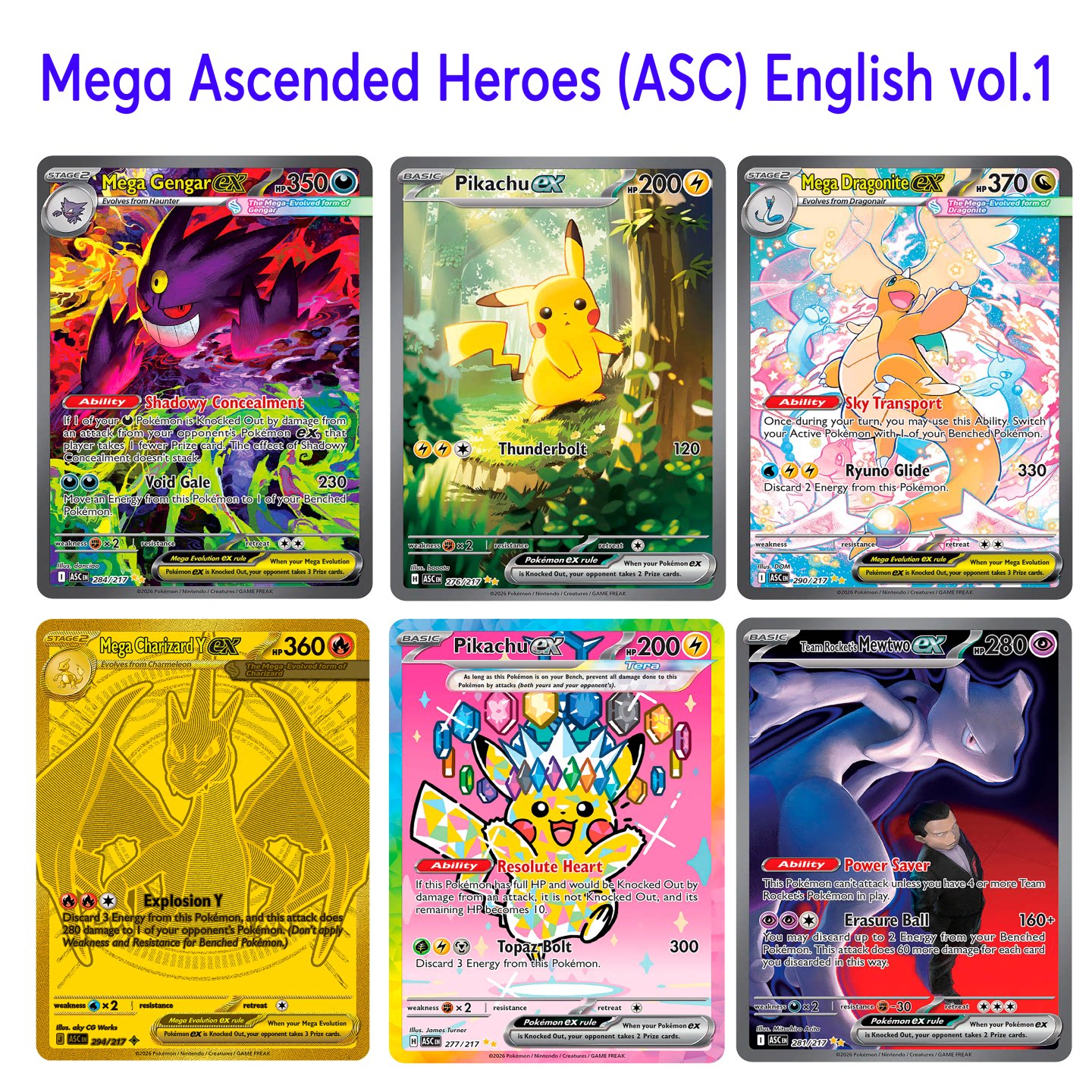 PTCG英文版Ascended Heroes (ASC)DIY美版英语合集1定制卡pokemon图片