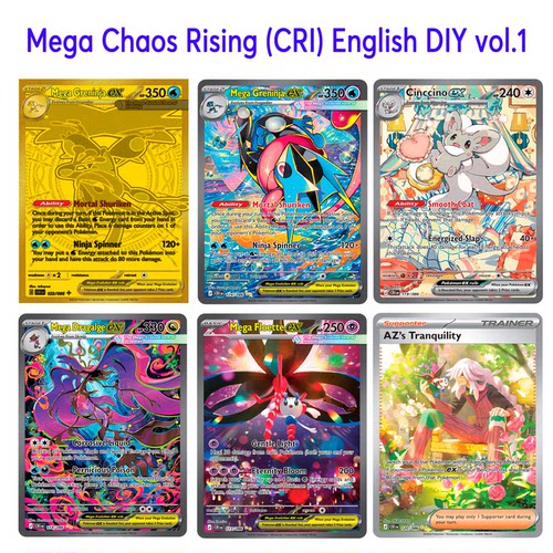 PTCG英文版Mega Chaos Rising (CRI) DIY美版合集定制卡pokemon