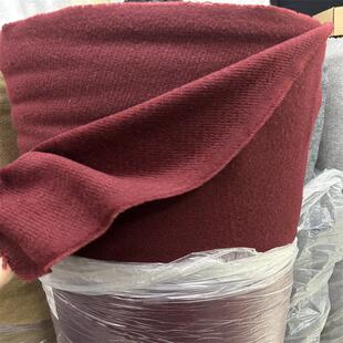 进口酒红色短顺羊毛呢羊绒面料秋冬韩版大衣外套布料半裙布料