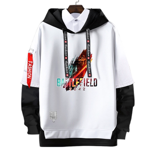 战地风云2042战地风云Battlefield假两件连帽卫衣男女外套带帽衫