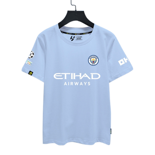 24-25赛季曼城队服福登哈兰德足球衣服球迷短袖T恤衫男女纯棉半袖