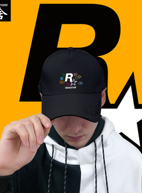 GTA游戏5公司R星Rockstar Games鸭舌帽子男女棒球帽防晒帽遮阳帽