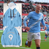 26赛季 曼城队服哈兰德足球衣服连帽卫衣套头男女球迷服外套