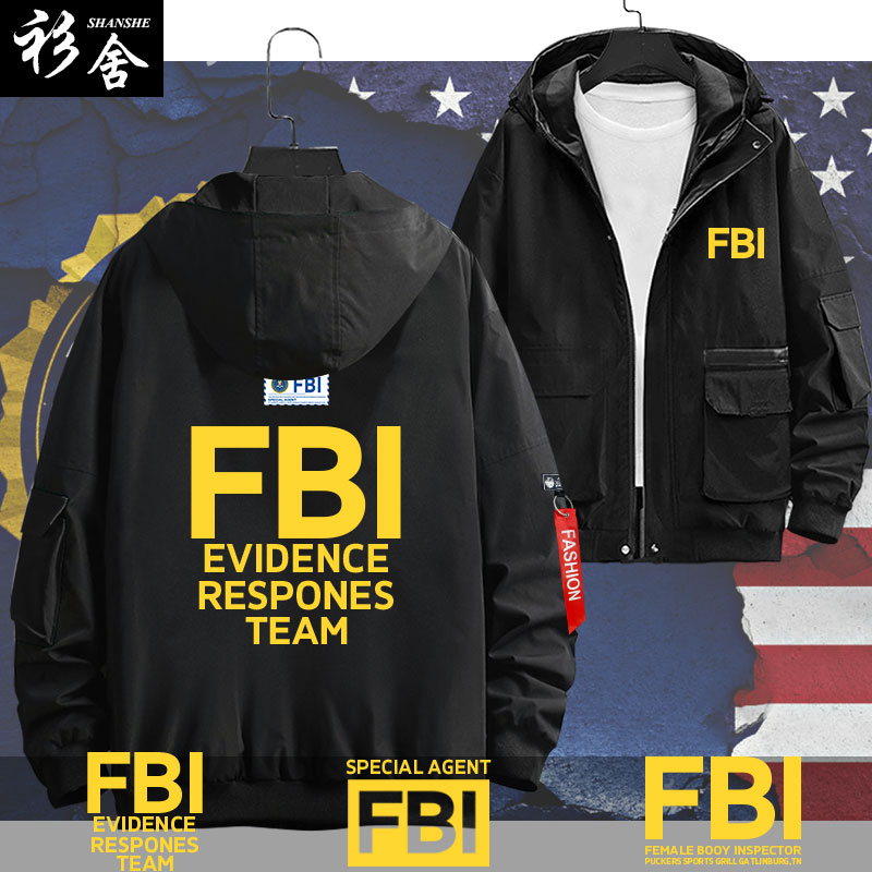 fbi美国联邦调查局特工探员fbi警告ins夹克连帽男女外套帽衫衣服
