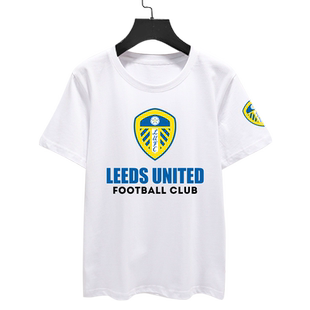 利兹联足球迷服运动服纯棉短袖T恤衫男女休闲球衣服宽松半袖夏季