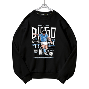 马拉多纳Maradona那不勒斯阿根廷足球迷纪念圆领卫衣男女长袖衣服