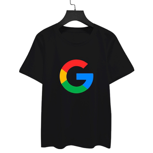 谷歌程序员google logo搜索引擎短袖T恤衫男女纯棉半袖宽松上衣服