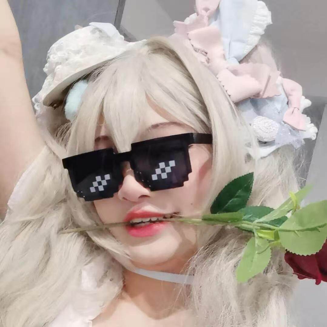 少女二次元COS马赛克道具眼镜太阳眼镜