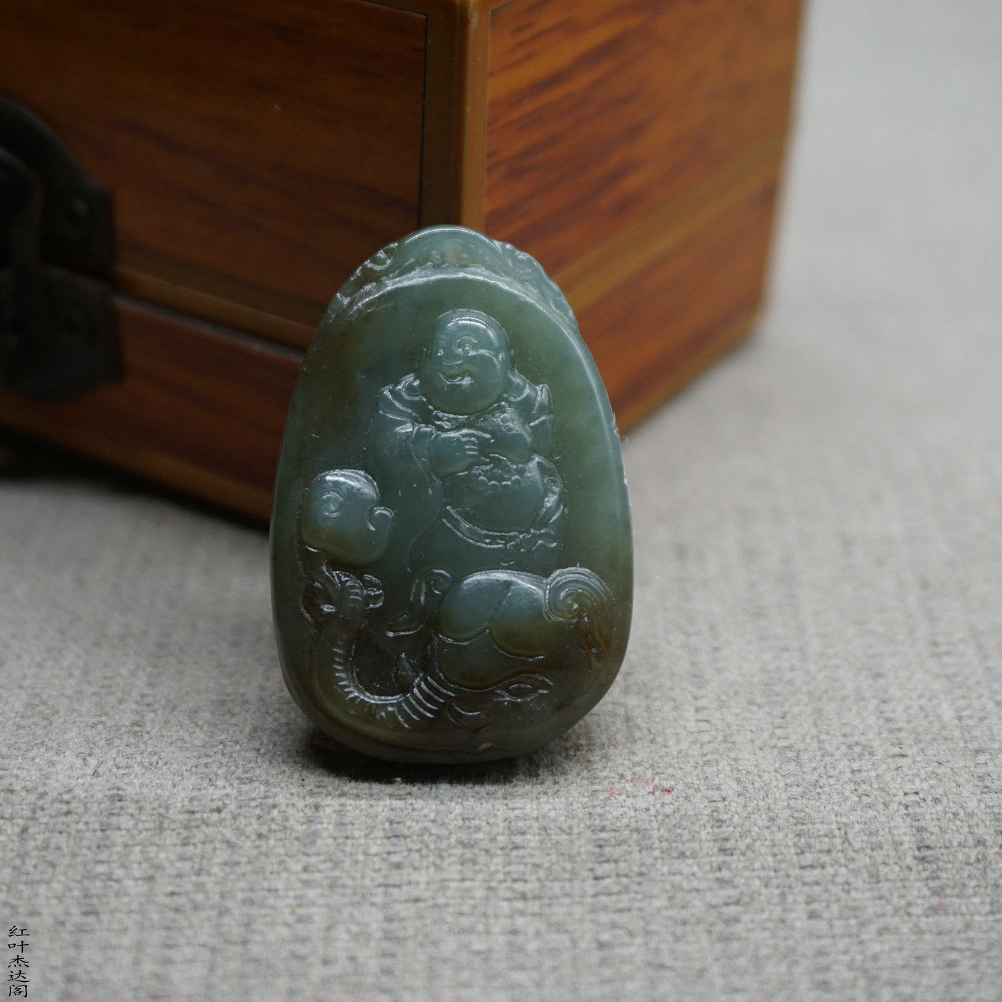 糖青玉吉祥如意站佛笑佛玉石天然和田玉吊坠挂件玉坠玉佩玉坠配饰