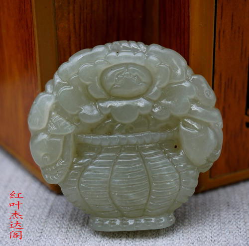 和田玉青白玉玉佩毛衣链