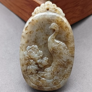 新疆和田糖玉凤凰玉佩吊坠男女天然玉石雕刻项坠颈饰挂件证书