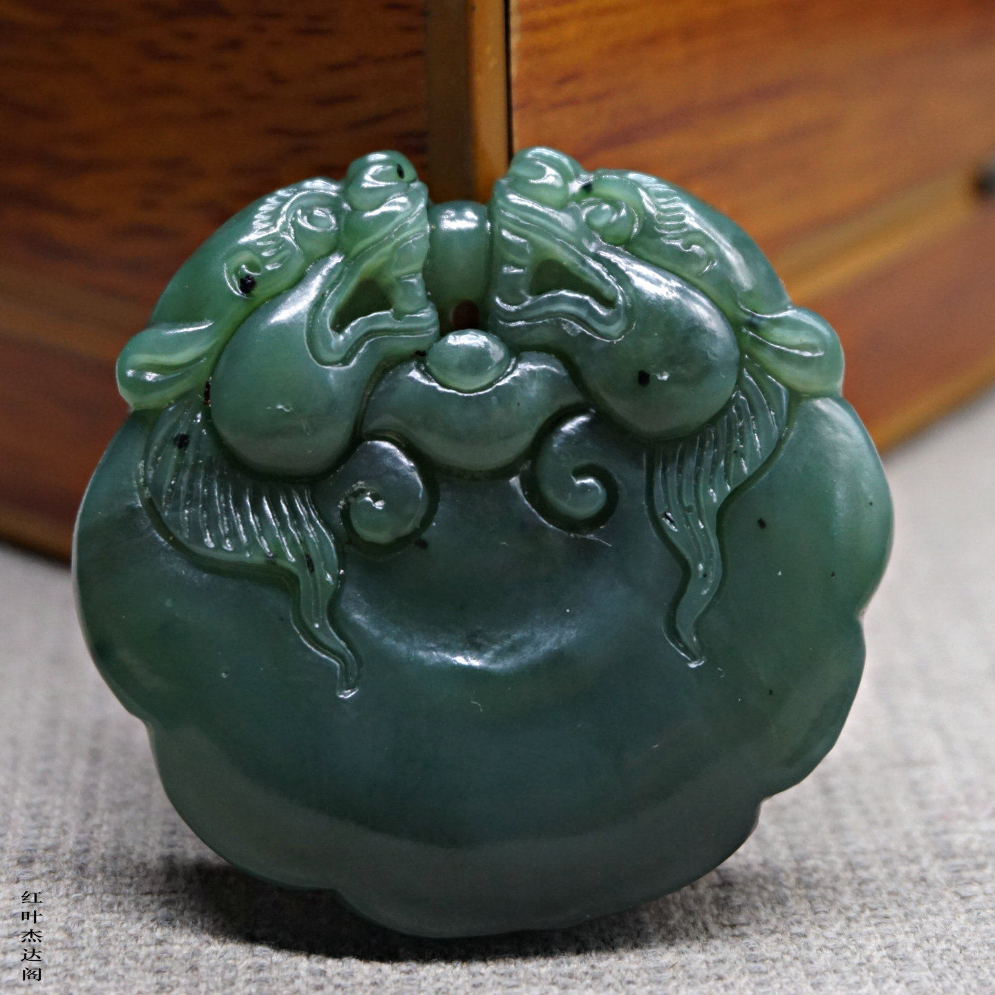 天然玉石和田玉双貔貅吊坠双面雕刻福锁挂件碧玉如意玉坠玉石玉牌