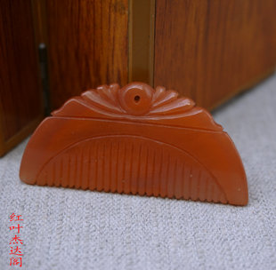 新疆金丝玉纯红色玉扇子古风玉佩扇坠子白玉扇形项链diy流苏配件