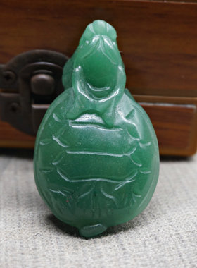 天然玉石东陵玉双面雕刻龙龟吊坠手工雕刻挂件玉佩玉汉服配饰腰佩