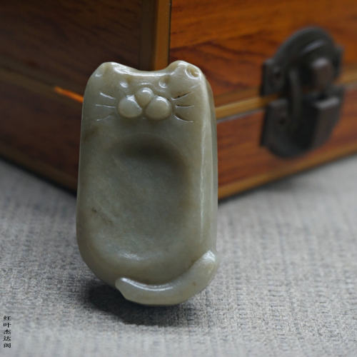 和田玉玉猫手搓件正品玉石玉器
