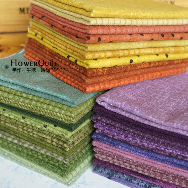 美国进口法兰绒布-Woolies Flannel紫绿黄橙色系