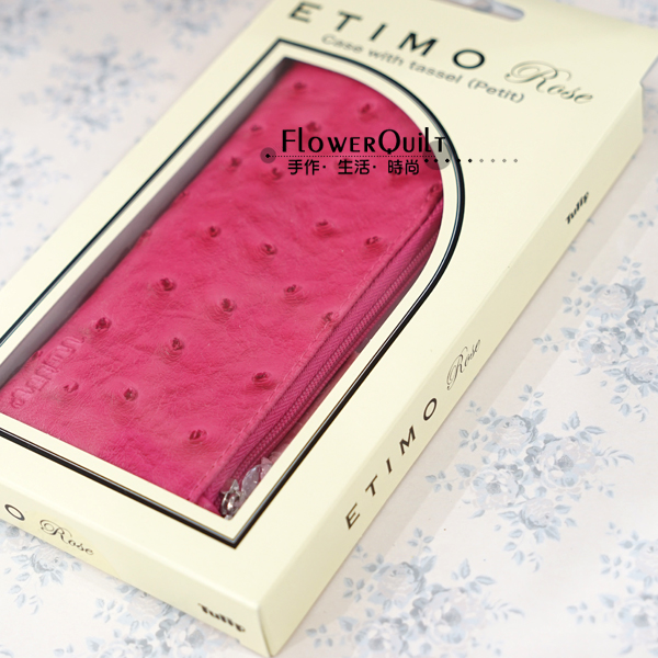 日本进口广岛TULIP ETIMO玫瑰粉色钩针收纳包