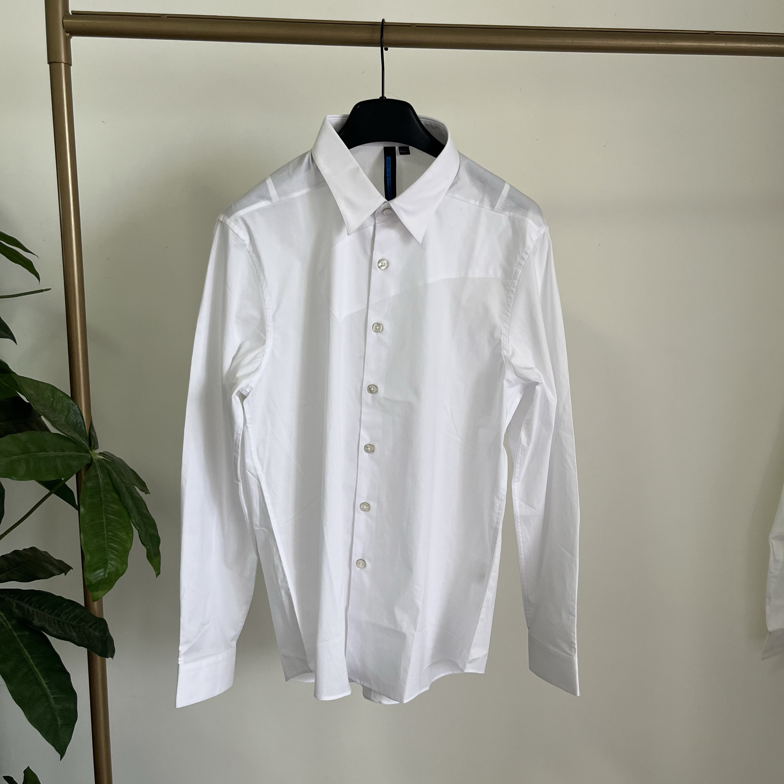 Vasto华系列商场同款正品纯棉休闲男士白色衬衣长袖百搭20372