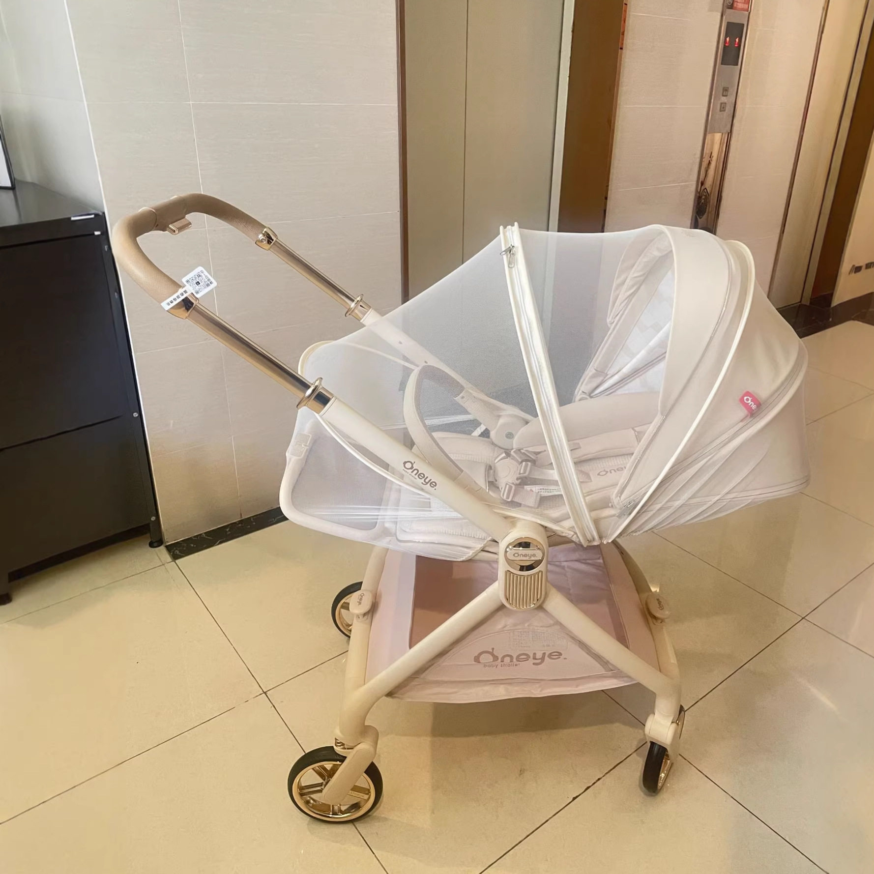 丸丫T9推车蚊帐DearMom罗马假日全罩式通用蚊帐婴儿车防蚊罩通用