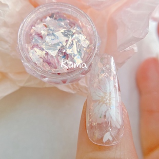 KUMA独家{甜甜圈}粉金色偏光欧泊粉云锦粉日式 美甲雪融粉高闪新品
