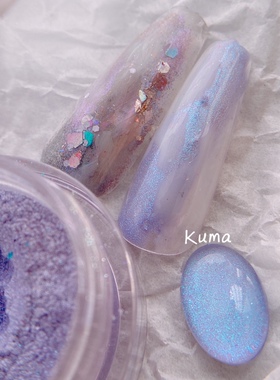 KUMA定制【秋曼】日式美甲冷蓝紫色变色细腻闪粉 偏光马卡龙闪粉