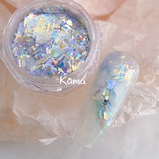 KUMA独家{爱琴海}紫蓝黄色欧泊粉云锦粉日式 美甲闪粉网红闪粉新品