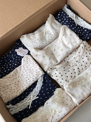 【b*m碎花吊带合辑】蕾丝花边蝴蝶结镂空提花弹力碎花吊带背心