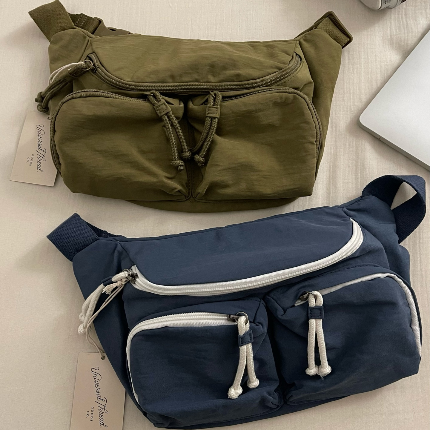 2个包邮 外贸单！@Univer*al Thre*d 重磅水洗斜挎包胸包户外腰包