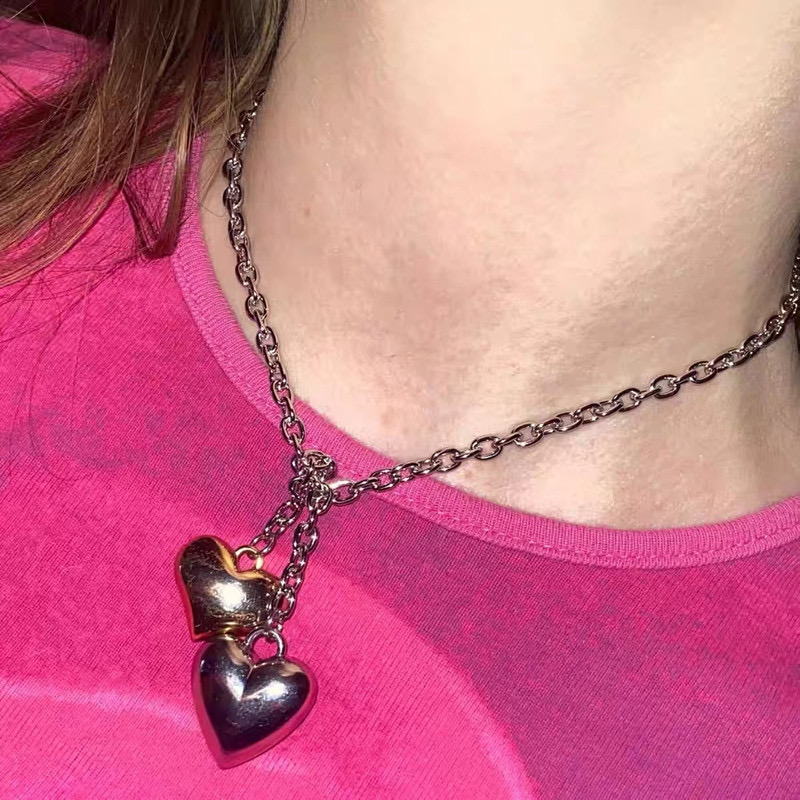 项链爱心吊坠可调节亚比风日韩