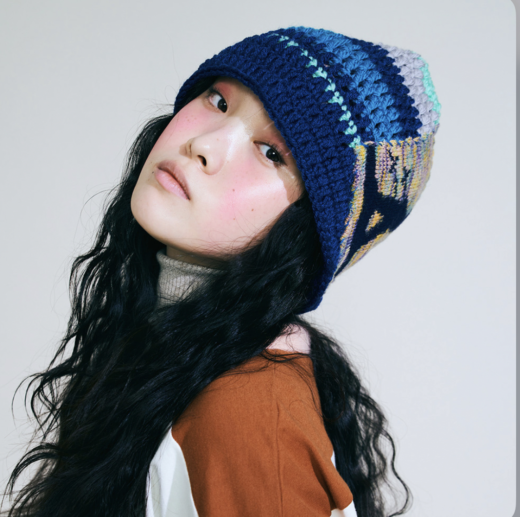 日韩情侣秋冬宽檐粗针毛线帽