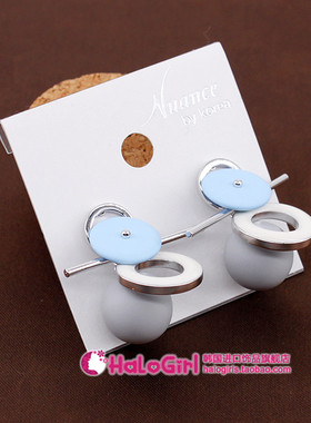 韩国Nuance正品新款时尚百搭球球圆圈个性耳环气质清新耳钉女N049