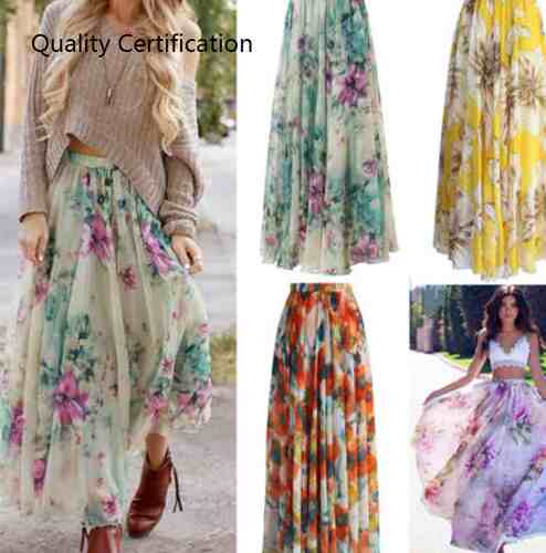 Long High Waist Full Skirt Summer Beach Sun Long Skirts