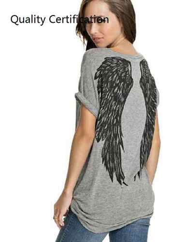 Printed T-shirts and loose T-shirts with rolled sleeves