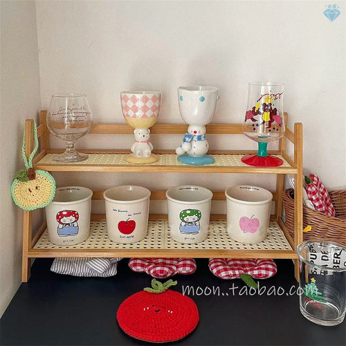 加长！杯架杯子收纳置物架桌面茶几水杯收纳架家用厨房杂物整理架