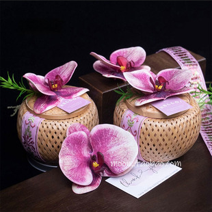 小众高级新中式蝴蝶兰喜糖盒子收纳婚礼伴手礼订婚编织竹篮礼盒